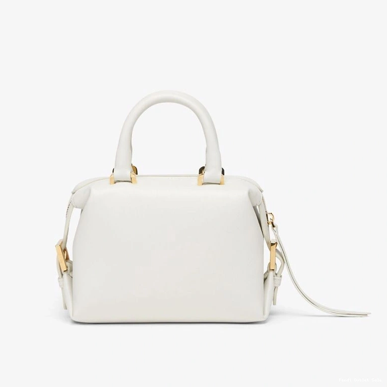 Affordable Bag Cube Leather Nappa FF In White Fendi Mini 0723